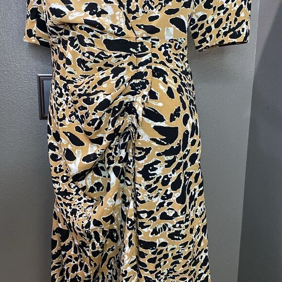 Topshop Leopard Print Mock Wrap Midi Dress - Picture 5 of 15